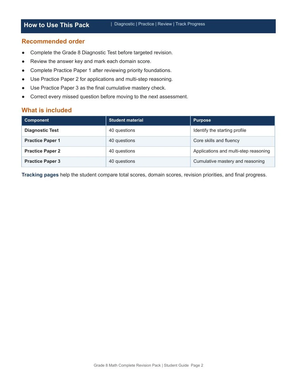 Grade 8 revision pack preview page 2